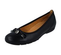 Gabor Ladies Gabor Ballet Pump Slip On Shoes With Bow Detail 54.164 - Black - UK 8
