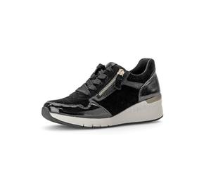 Gabor Louisina Wedge Black Patent Suede Womens Trainers 76.508.37