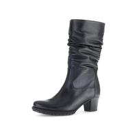 Gabor Oslo Olivetti Black leather Womens Mid Calf Boots 76.606.57 in a Plain Leather in Size 7