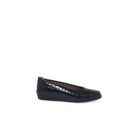 Gabor Women's Piquet Womens Wide Fit Ballerina Pumps - Black Patent Croc - Size: 6