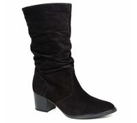 Gabor Ramona Women's Suede Calf-Length Boots - 6cm Heel | Brown / Black