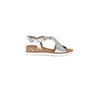 Gabor 'rich' Low Heeled Sandals In Silver Silver 7.5