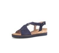 Gabor Rich Navy Nubuck Womens Wedge Sandals 82.751.86