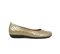 Gabor Ruffle Gold Leather Women Ballet Pump Shoes