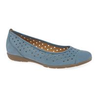 Gabor Ruffle Womens Punched Detail Casual Shoes 6.5 UK Jeans Nubuck