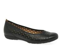 Gabor Ruffle Womens Punched Detail Casual Shoes - Black, UK 5.5