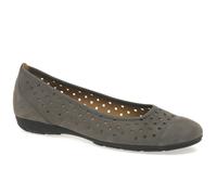 Gabor Ruffle Womens Punched Detail Casual Shoes - UK 7, Taupe