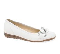 Gabor Women Ballet Flats, Ladies Classic Ballet Flats,Flats,Summer Shoe,Classic,Elegant,White (Weiss),40.5 EU / 7 UK