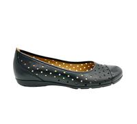 Gabor smooth soft black leather, cutout, lightweight, ballerinas 24.169 Ruffle