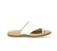 Gabor soft white leather, cushioned footbed, toe ring slider 03.700 Lanzarote