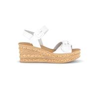Gabor Teman Hitur WHITE LEATHER Womens Wedge Sandals 84.653.20