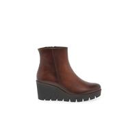 Gabor 'utopia' Chunky Wedge Heel Ankle Boots In Dark Brown