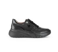 Gabor Whitaker smart black work wear leather sneakers with zip and laces