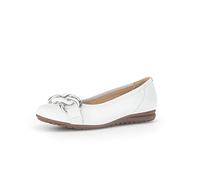 Gabor Women Ballet Flats, Ladies Classic Ballet Flats,Flats,Summer Shoe,Classic,Elegant,White (Weiss),40.5 EU / 7 UK