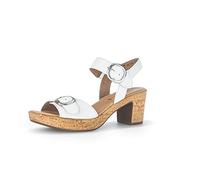Gabor Women Sandals, Ladies Strappy Sandals,Sandal,Summer Shoe,Summer Sandal,Heel,White (Weiss),40.5 EU / 7 UK