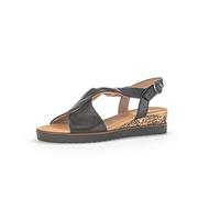 Gabor Women Sandals, Ladies Wedge Sandals,Wedge Sandals,Wedge Heel,Summer Shoe,Comfortable,Flat,Black (Schwarz),37.5 EU / 4.5 UK
