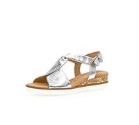 Gabor Women Sandals, Ladies Wedge Sandals,Wedge Sandals,Wedge Heel,Summer Shoe,Comfortable,Flat,Silver (Silber),38.5 EU / 5.5 UK