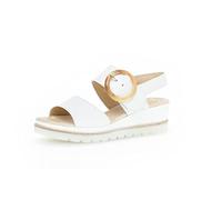 Gabor Women Sandals, Ladies Wedge Sandals,Wedge Sandals,Wedge Heel,Summer Shoe,Comfortable,Flat,White (Weiss),39 EU / 6 UK