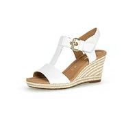 Gabor Women Sandals, Ladies Wedge Sandals,Wedge Sandals,Wedge Heel,Summer Shoe,Comfortable,high,White (Weiss),39 EU / 6 UK
