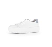 Gabor Women Trainers, Ladies Low-Tops,Removable Insole,Low Shoe,Street Shoe,lace up Shoe,Platform Sole,White (Weiss/aquamarin),36 EU / 3.5 UK