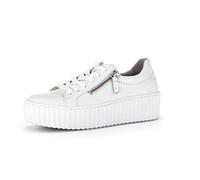 Gabor Women Trainers, Ladies Low-Tops,Removable Insole,Street Shoe,lace up Shoe,Sports Shoe,Platform Sole,Low Shoe,White (Weiss),37.5 EU / 4.5 UK