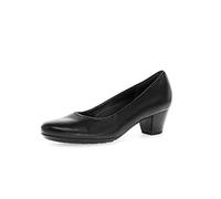 Gabor Brambling Crew Black leather Womens Court Shoes 02.120.57 in a Plain Leather in Size 4