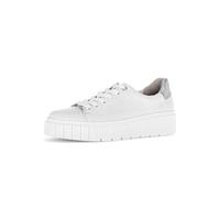 Gabor Women's Low-Top Trainers, Women's Low Shoes, Comfortable Extra Width (H), White Silver 52, 7.5 UK