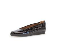 Gabor Petunia Black croc Womens Comfort Slip On Shoes 06.400.97 in a Plain Leather in Size 5.5