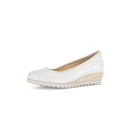 Gabor Women's Wedge Pumps, Women's Heel Shoes, Lightweight Extra Width (G), Bianco Oro 80, 5.5 UK