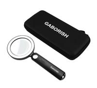 GABORISH Large Magnifying Glass with Light and Case, 10X 30X Magnifying Glasses for Reading with 36 LED & 5 Modes, USB Rechargeable Glass Lens Handheld Magnifier with Light for Seniors (White & Black)