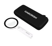 GABORISH Large Magnifying Glass with Light and Case, 10X 30X Magnifying Glasses for Reading with 36 LED & 5 Modes, USB Rechargeable Glass Lens Handheld Magnifier with Light for Seniors (Black & White)