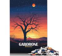 Gaborone Botswana Sunset Landscape Art Jigsaw Puzzles 500 Pieces for Adults Jigsaw Puzzles for Adults 500 Piece Puzzle Educational Games 500pcs (52x38cm)