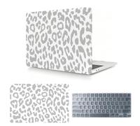 GABraden Compatible with MacBook Neo Case 13 inch 2026 Model A3404 with A18 Pro Chip Case,Sturdy Protective Laptop Hard Shell &Keyboard Cover,Laptop Hard Shell(Silver Gray Leopard Print)