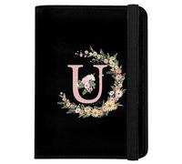 GABraden Cute Passport Holder and Holder Combo Passport Cover with RFID Blocking Women Men Compatible Wallet Credit Card Protector, Black-U, Travel Wallet