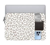 GABraden Laptop Sleeve Bag 13 13.3 13.6 14 inch,with Pocket Water Resistant Durable Computer Bag Compatible with 13 inch MacBook Pro/Air,iPad Pro12.9,Dell,Chromebook,HP,Surface(Grey Leopard Cheetah)