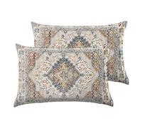 GABraden Microfiber Pillow Cases Standard Size 2PCS Set with Hidden Zipper,Soft and Comfortable Fabric Pillowcases,Lightweight and Breathable,Easy to Clean,Standard Size 20"X 26" (Grey-Bohemian)