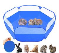 GABraden Small Animals Tent,Reptiles Cage,Breathable Transparent Pet Playpen Pop Open Outdoor/Indoor Exercise Fence,Portable Yard Fence for Guinea Pig,Rabbits,Hamster and Hedgehogs (Dark blue)