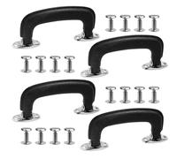 Gabrella 4 Pcs Luggage Handle Replacement with Mounting Screw, Black Plastic Pull Handles for Suitcase Luggage Trunk Guitar Musical Box Handles Accessories, Guitar Case Handle Replacement
