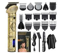 Gabrella 6-in-1 Cordless Hair Clipper Trimmer Kit, Zero Gapped T-Blade Electric Shaver, Nose & Body Trimmer