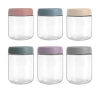 Gabrella 6-Pack Glass Jar with Screw Lid Leakproof Overnight Oats Container, Yogurt Oatmeal Salad Jars for Cereals Milk Fruit Condiment Dressing Sauce Snacks Juice - 3x480ml & 3x300ml