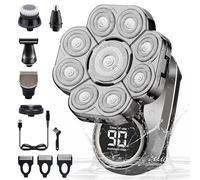 Gabrella Electric Head Shaver for Men - 10 in 1 Wet & Dry Waterproof Body Grooming Kit With Beard Hair Nose Trimmer, Cleansing Brush