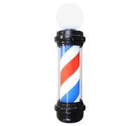 Gabri Barber Pole Light with Rotating Red White Blue Stripes, Open Sign, Wall Mount Salon Decor, Energy-Saver Classic Light Fixture for Hair Salons, Barbershop, Hairdresser (Open Sign Black 85cm)