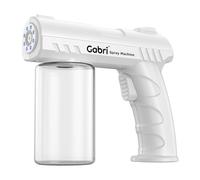 Gabri Nano Atomiser Spray Gun with Blue Light, Barber Electric Spray Bottle Gun, Disinfection Atomizer, Cordless Fogger Machine, Liquid Capacity 280ml, Car, Home, Garden, Spa, Beauty Salon (White)