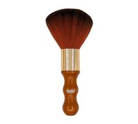 Gabri Neck Duster Brush - Extra Soft Fade Brush for Men's Grooming - Professional Neck Brush for Barbers and Stylists, Cleaning Hairbrush Salon Hairdressing (Red Bristle Lux Wood Handle 19cm)