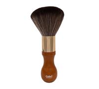 Gabri Neck Duster Brush - Extra Soft Fade Brush for Men's Grooming - Professional Neck Brush for Barbers and Stylists, Cleaning Hairbrush Salon Hairdressing (Lux Wood Handle 19cm)
