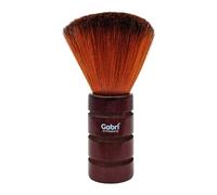 Gabri Neck Duster Brush - Extra Soft Fade Brush for Men's Grooming - Professional Neck Brush for Barbers and Stylists, Cleaning Hairbrush Salon Hairdressing (Red Bristles Cherry Wood Handle 15cm)