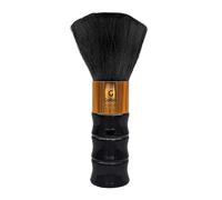 Gabri Neck Duster Brush - Extra Soft Fade Brush for Men's Grooming - Professional Neck Brush for Barbers and Stylists, Cleaning Hairbrush Salon Hairdressing (Black Round 16cm)