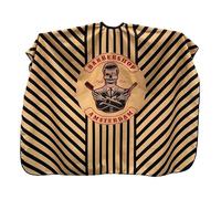 Gabri Professional Barber Cape Gown - Premium Hairdressing Cape for Hair Salon - Waterproof Hair Cutting Capes and Gowns for Barber Shops (Skull Barber Pattern (Yellow Stripes), 160cm (L) x 140cm (W))