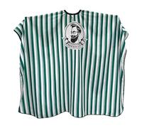 Gabri Professional Barber Cape Gown - Premium Hairdressing Cape for Hair Salon - Waterproof Hair Cutting Capes and Gowns for Barber Shops 160cm (L) x 140cm (W)) (Green & White Stripe)