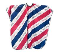 Gabri Professional Barber Cape - Premium Hairdressing Gown for Hair Salon - Waterproof Cutting Cape for Barber Shops 160cm (L) x 140cm (W) (Red Blue & White Stripes)